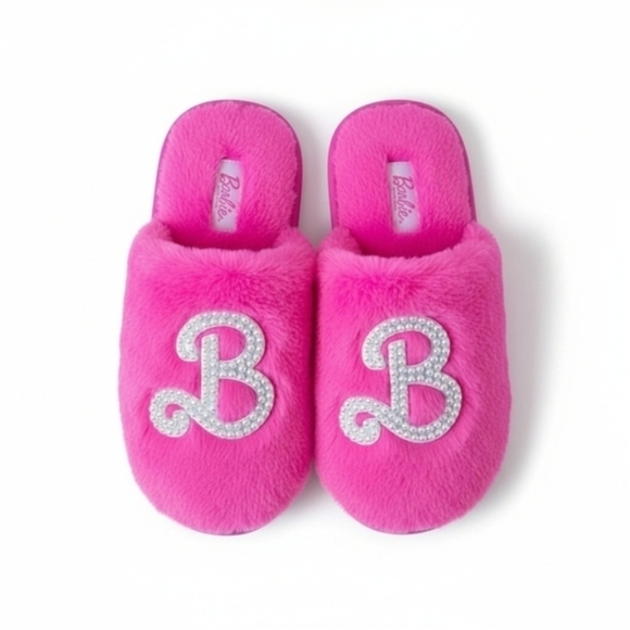Mattel Shoes - Barbie Pink Slippers with Faux Pearls Tik Tok Viral Size XL 9.5-10.5 NWT